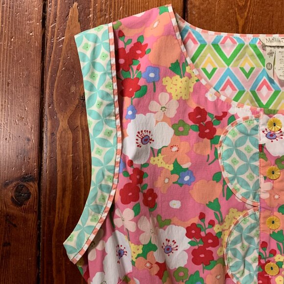 Matilda Jane Pink Floral Print Leah Sleeveless Women's Medium Fit & Flare Dress - Picture 6 of 16